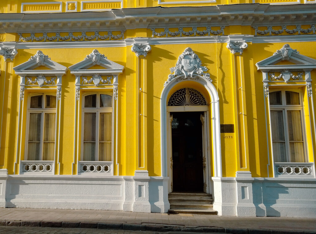 yellow building in South America