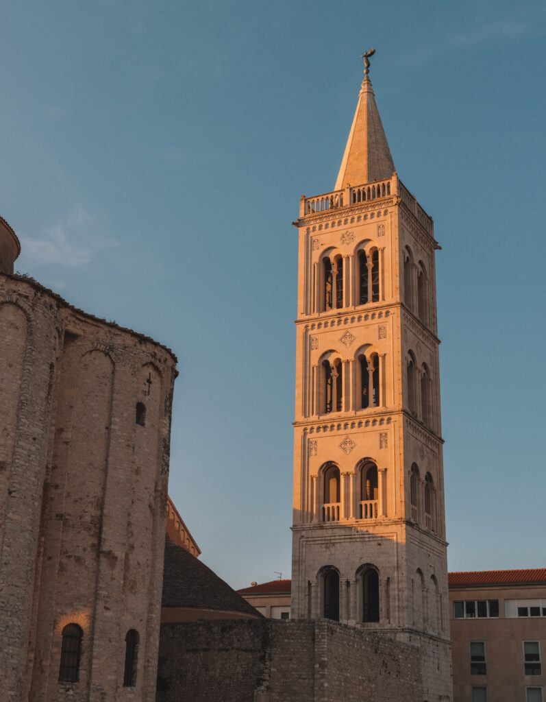 Zadar Bell Tower during golden hour