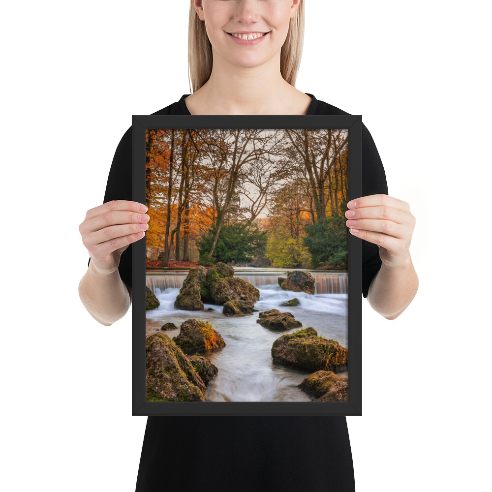 English Garden Waterfall - Framed Poster - Image 4