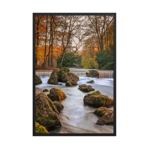 English Garden Waterfall - Framed Poster